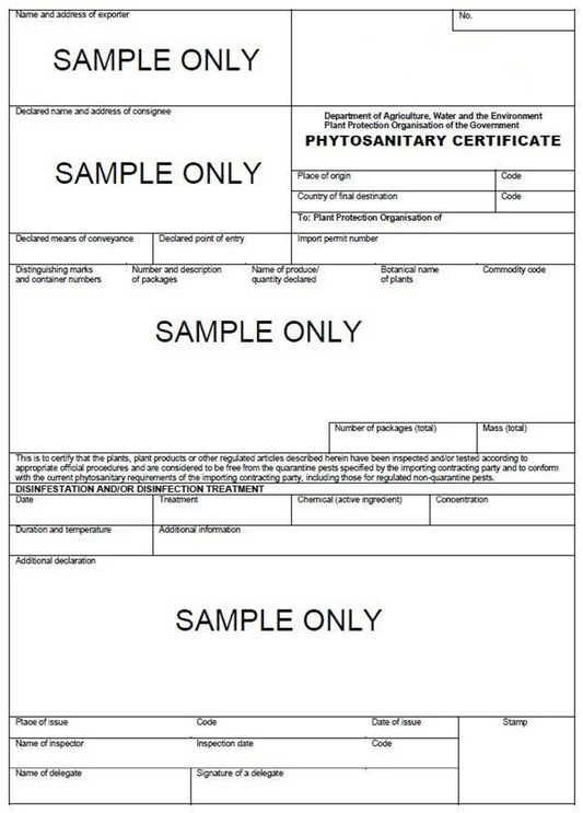 Phytosanitary certificate